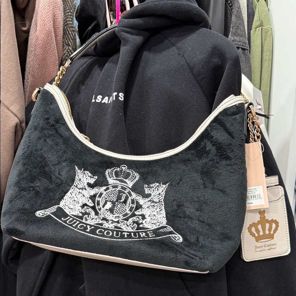 Juicy Couture Black and Cream Shoulder Bag